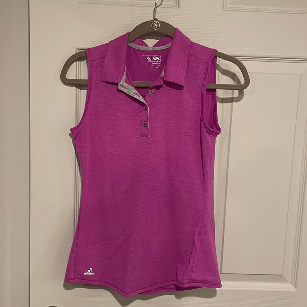 Adidas Pink Sleeveless Golf Polo XS Athletic Top